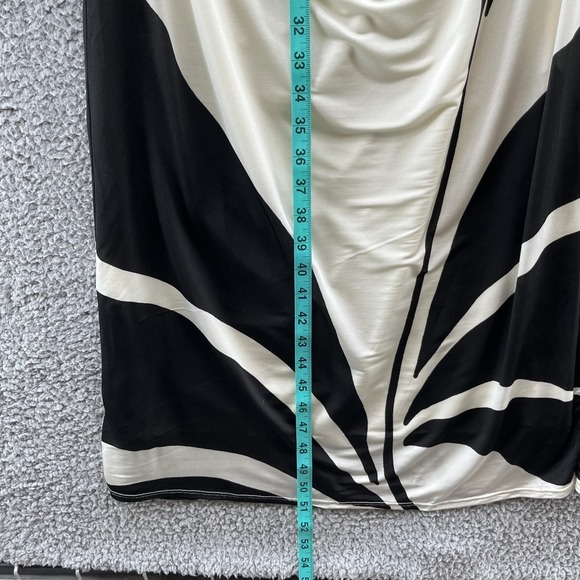 Cala De La Cruz Dress XL Black White Geo Floral Ruched Strapless Tube Resort - Picture 6 of 15